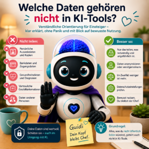 Welche Daten gehören nicht in KI-Tools? Eine verständliche Orientierung für Einsteiger – klar erklärt, ohne Panik und mit Blick auf bewusste Nutzung.